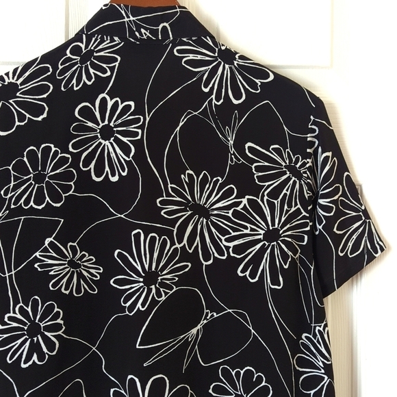 Rafael Sport 90s Vintage Floral Relaxed Top & Cropped Pants Matching Set Black L - Picture 9 of 16